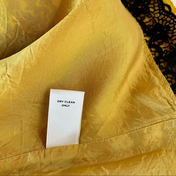 Anthro Moulinette Soeurs Brighter Seasons Mustard Floral 100% Silk Dress -Size 0 - Picture 7 of 11